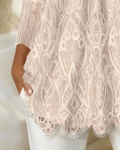 Square Neck Lace Underarm Top