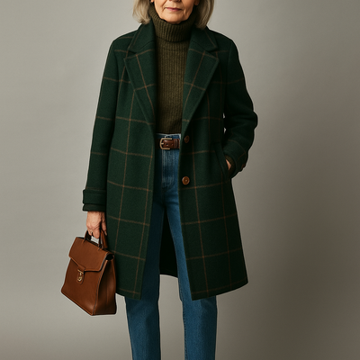 Elena Classic Checked Coat