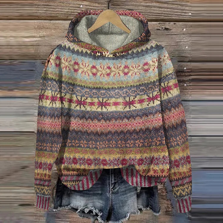 Gaby™ Ethnic Retro Hoodie