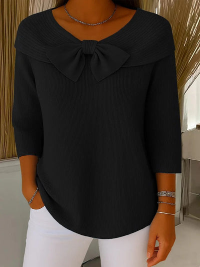 Serenna Sweater with Bow and Round Neckline