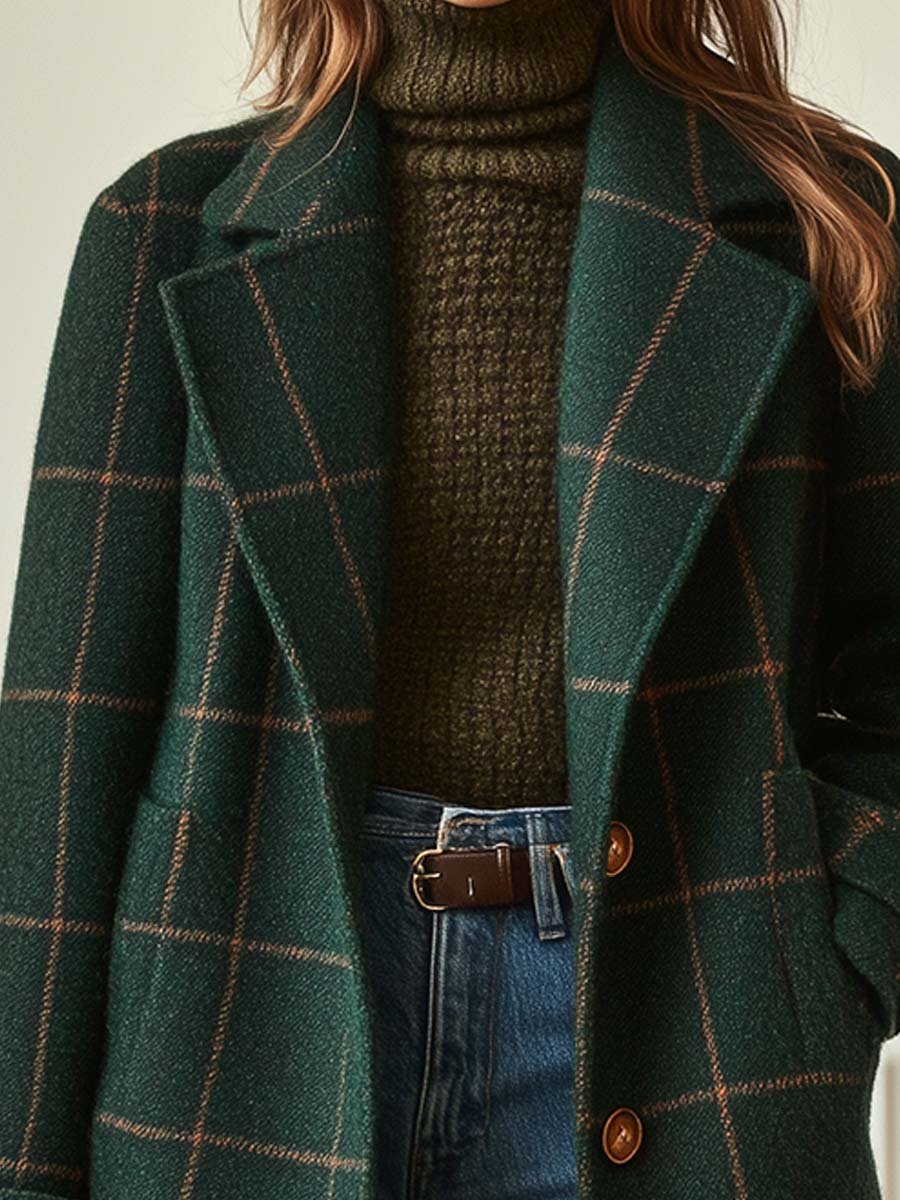 Elena Classic Checked Coat