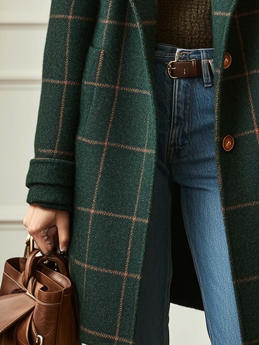 Elena Classic Checked Coat
